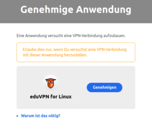 Genehmigung des VPN Clienten durchführen